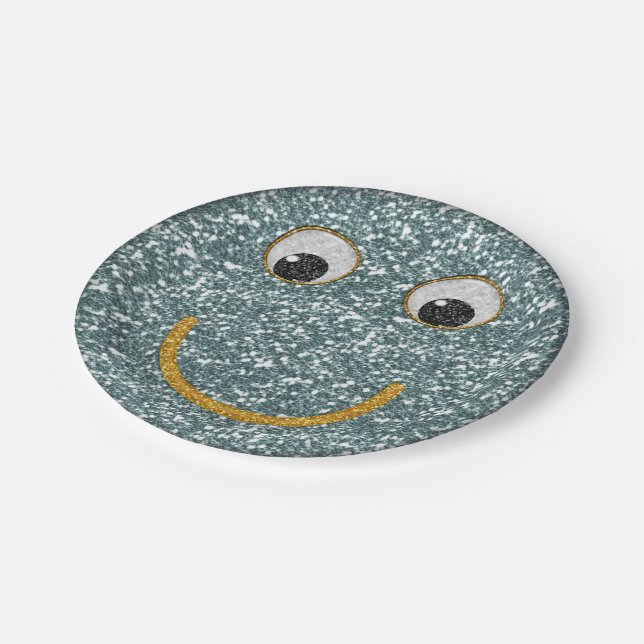 Glitzer Happy Face 19-Paper Party Teller (Schrägansicht)
