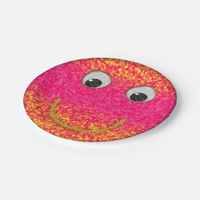 Glitzer Happy Face 35-Paper Party Teller (Schrägansicht)