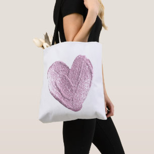 GLITZER HEART TOTE BEUTEL TASCHE