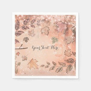 Glitzer Herbstlaub Winter Goldenes Herbst Party Serviette