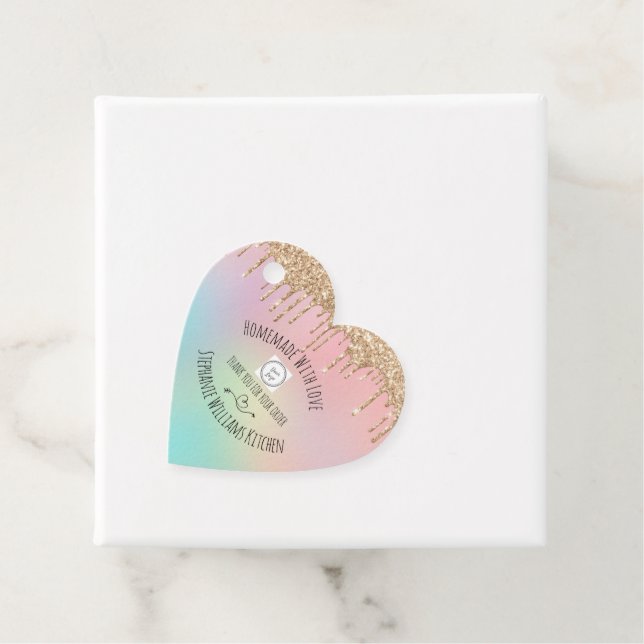 Glitzer hergestellt mit Liebe |Danke für Ihre Best Geschenkanhänger (Beispiel)