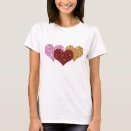 Glitzer-Herz-T-Shirt T-Shirt
