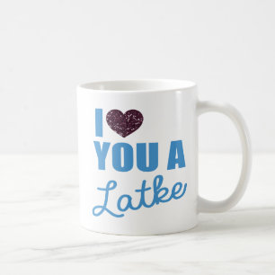 Glitzer Herz und Latkes Kaffeetasse
