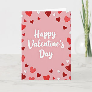 Glitzer-Herzen Valentinstagskarte Karte
