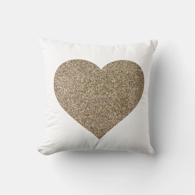 Glitzer-Herzthrow-Kissen Kissen (Vorderseite)