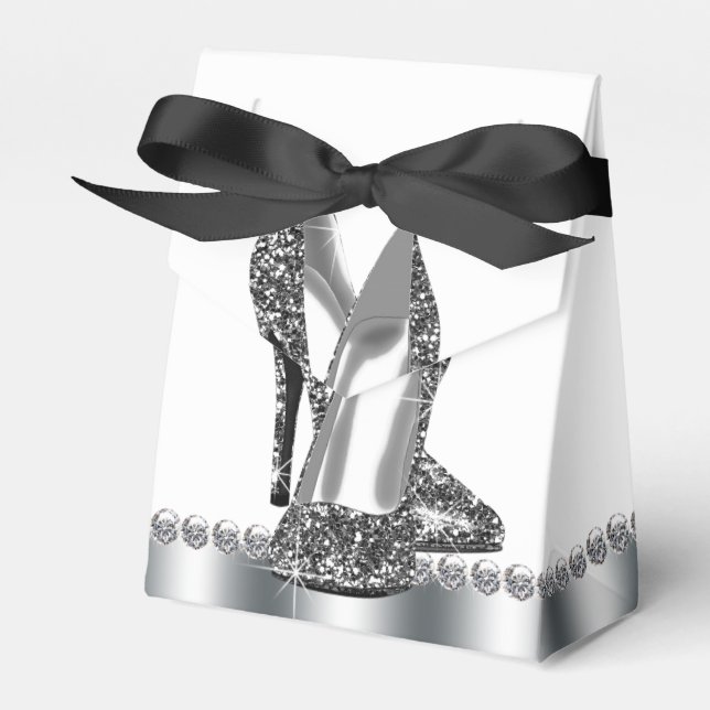 Glitzer High Heel Shoe Geschenkschachtel (Vorderseite)