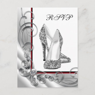 Glitzer High Heel Shoel UAWG Einladungspostkarte