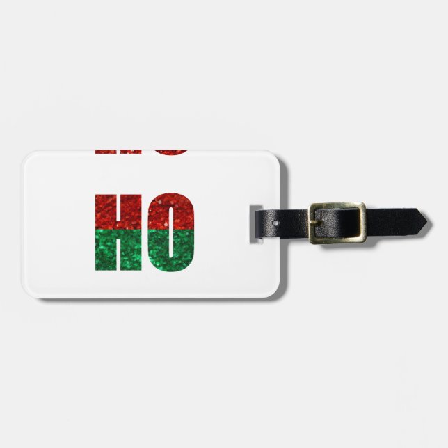 Glitzer ho ho ho gepäckanhänger (Vorderseite horizontal)