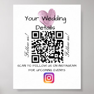 Glitzer Hochzeit-QR-Scanner Poster