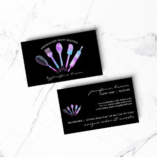 Glitzer Holographic Bakery Pastry Koch Visitenkarte