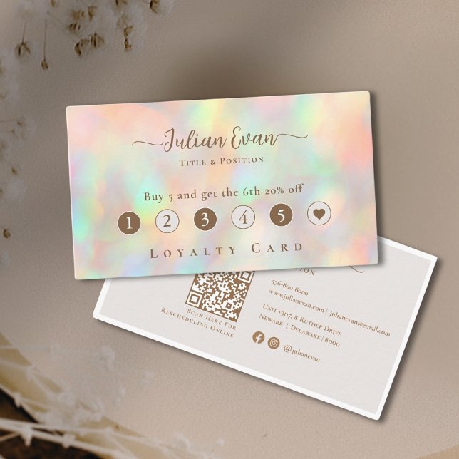 Glitzer Holographic Beautician Makeup Treuekarte (Glitter Holographic Beautician Makeup Loyalty Card)
