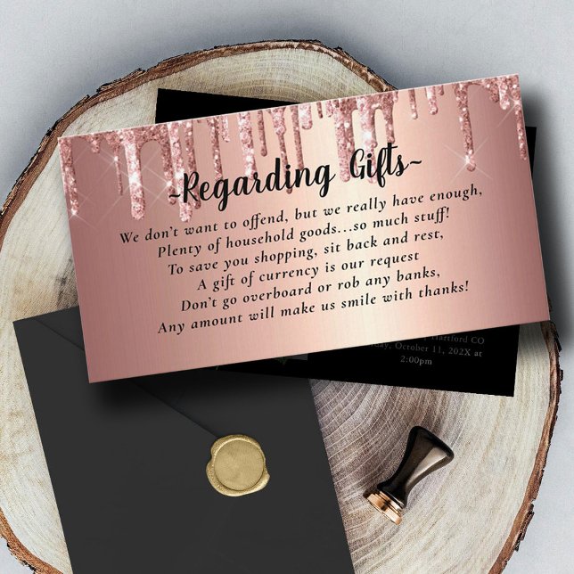 Glitzer Honeymoon Fund Brautparty oder Hochzeit Begleitkarte (Von Creator hochgeladen)