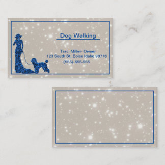 Glitzer Hunde Wanderkarte Visitenkarte
