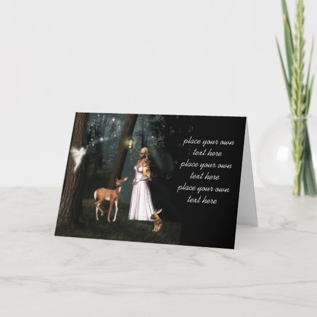 Glitzer im Wald - feenhafte Fantasie Karte (Vorderseite)