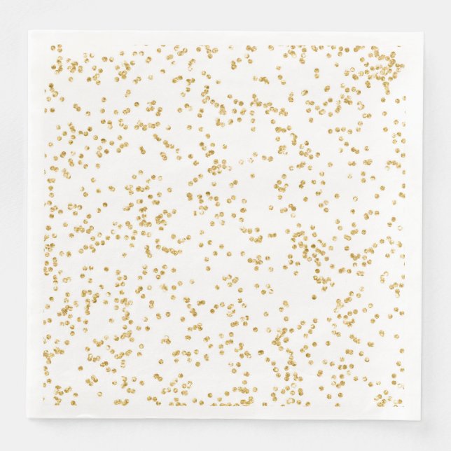 Glitzer Imitate Gold Confetti Hochzeitsempfang Par Serviette (Vorderseite)