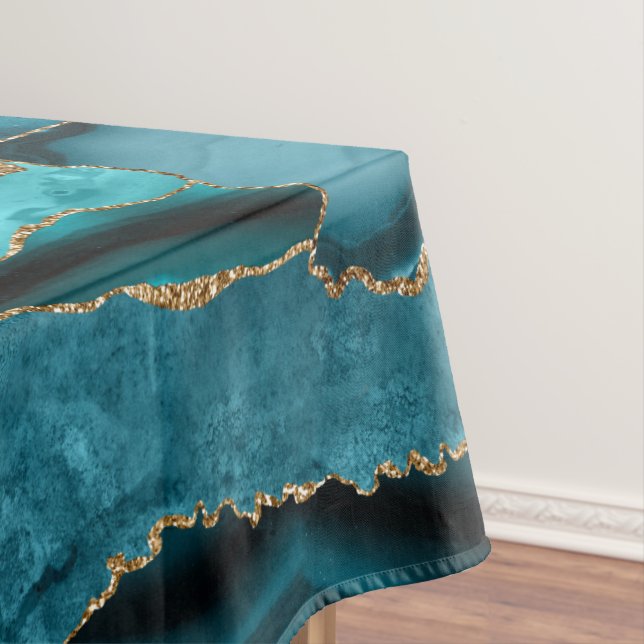 Glitzer in Blau und Gold Tischdecke (Beispiel)