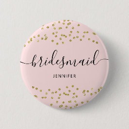 Glitzer in Rosa und Gold überragt 6 cm Abzeichen Button
