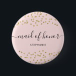 Glitzer in Rosa und Gold überragt 6 cm Abzeichen Button<br><div class="desc">Werden Sie mein Bridesmaid-Vorschlag Keyring sein? Dieses niedliche Abzeichen wurde für die Abstimmung mit unserer Hochzeitskollektion in Rosa und Gold Glitzer konzipiert und weist eine goldene Glitzer-Grenze auf rosa Hintergrund auf. Für eine weiter gehende Anpassung dieses Designs klicken Sie bitte auf den "CUSTOMIZE"-Button oben. Bitte beachten Sie, dass Glitzer als...</div>