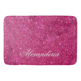 Glitzer in Rosa und Weiß Streifen Modern künstleri Badematte