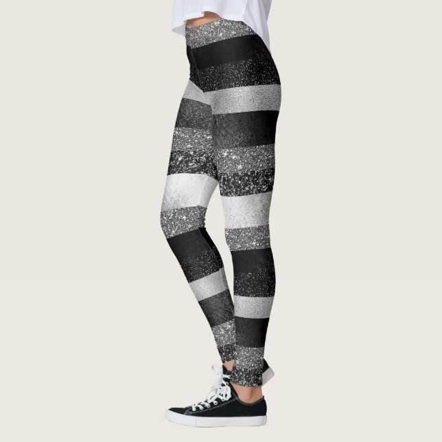 Glitzer in Schwarz und Silber Leggings (Links)