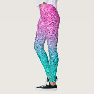 Glitzer in Türkis Leggings