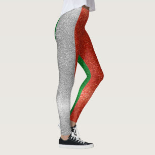 Glitzer Italienische Flagge Italien Bling Fashion Leggings