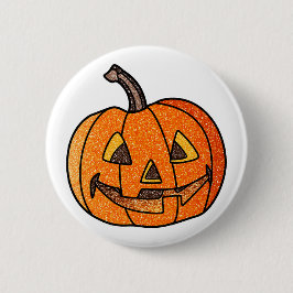 Glitzer Jack O'Lantern Button
