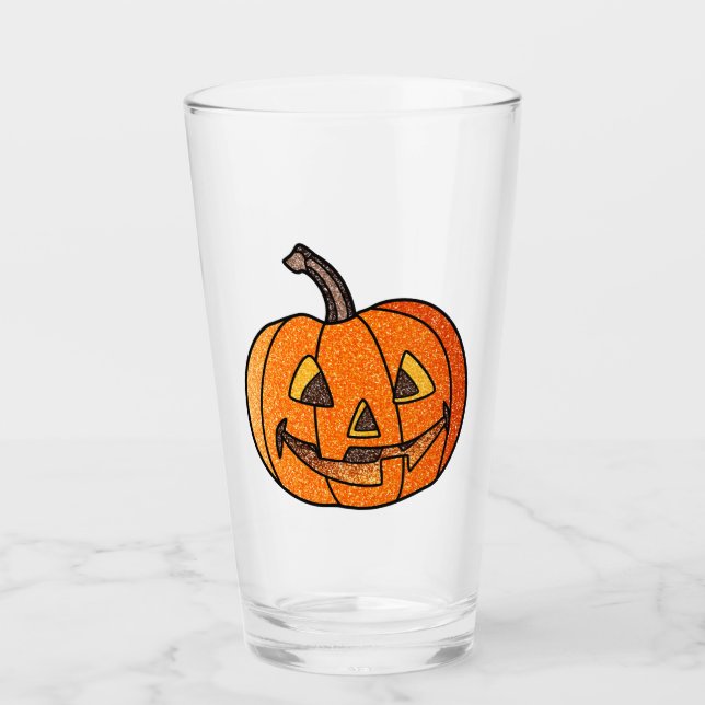 Glitzer Jack O'Lantern Glas (Vorderseite)