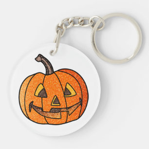 Glitzer Jack O'Lantern Schlüsselanhänger