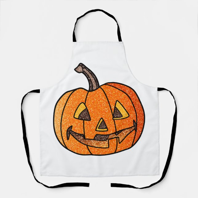 Glitzer Jack O'Lantern Schürze (Vorderseite)