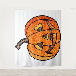 Glitzer Jack O'Lantern Wandteppich
