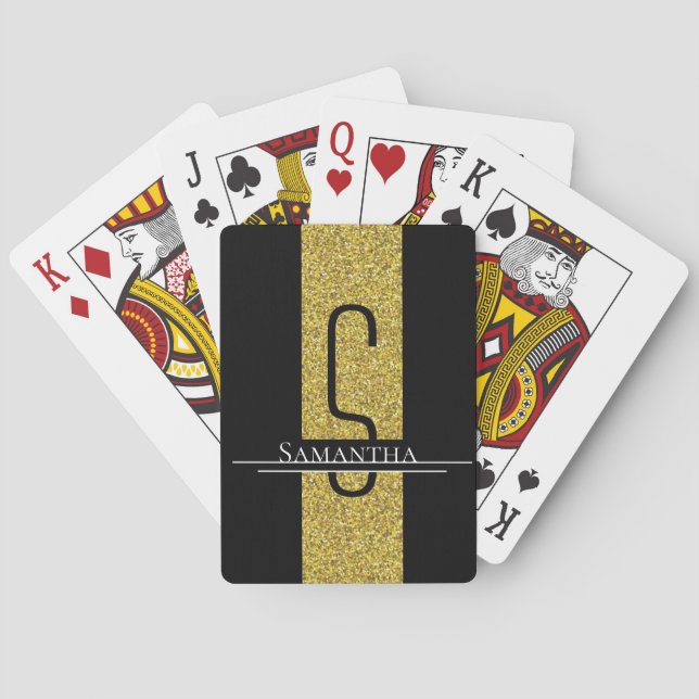 Glitzer-Karten für das Goldene Monogramm Spielkarten (Rückseite)