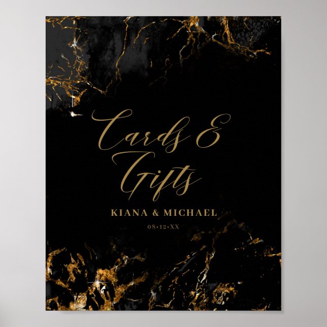 Glitzer-Karten und Geschenke Black Gold ID644 Poster (Vorne)