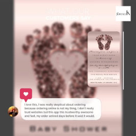 Glitzer Kinderdusche Kinderdusche Federn Rose Haut Einladung