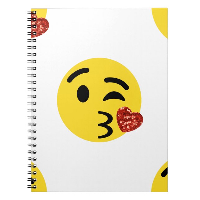 Glitzer kiss emoji notizblock (Vorderseite)