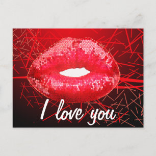 Glitzer Kiss ME Postkarte