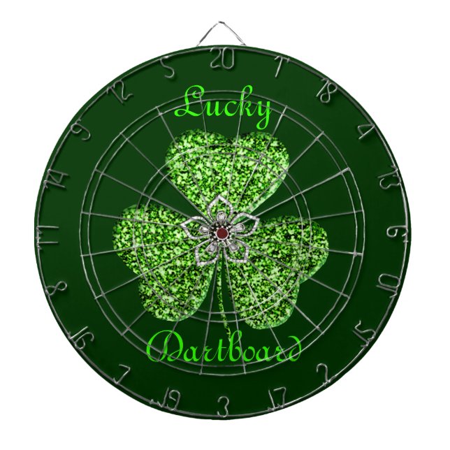 Glitzer Kleeblatt und Blume Dart Board Dartscheibe (vorne)