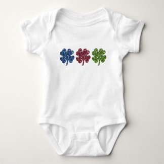 Glitzer-Kleeblätter Baby Strampler