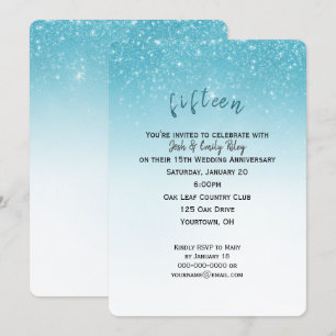 Glitzer Konfetti 15. Hochzeitstag Einladung
