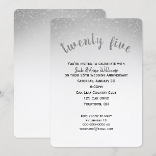 Glitzer Konfetti 25. Hochzeitstag Einladung