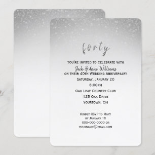 Glitzer Konfetti 40. Hochzeitstag Einladung