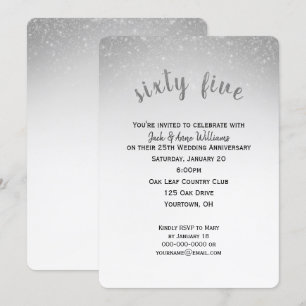 Glitzer Konfetti 65. Hochzeitstag Einladung