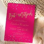 Glitzer Konfetti Neonrosa Bat Mitzvah Foto Einladung<br><div class="desc">Moderne,  schicke und elegante,  gelbe Glitzer ombre Bat Mitzvah Glitzer Party Einladung mit einer modernen 16 Typografie mit gelbem goldenen Glitzern-Glitzer auf einem bearbeitbaren,  hellen neonrosa Hintergrund und Konfetti. Fügen Sie Ihr Foto auf der Rückseite oder verließ einen rosa Hintergrund.</div>