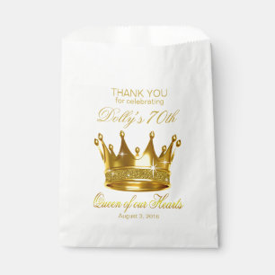 Glitzer-Königin unserer Herz-70. Geburtstags-Kron Geschenktütchen