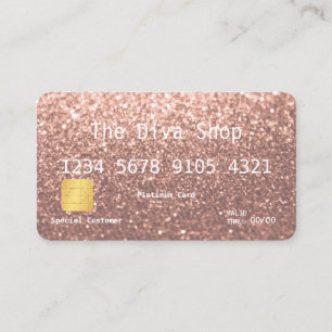 Glitzer-Kreditkarten-Rosen-Gold der Visitenkarte