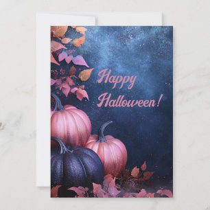 Glitzer-Kürbisse Halloween-Grußkarte Einladung