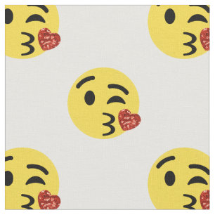 Glitzer kuss emoji Stoff