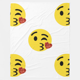 Glitzer küsst Emoji-Decke Fleecedecke