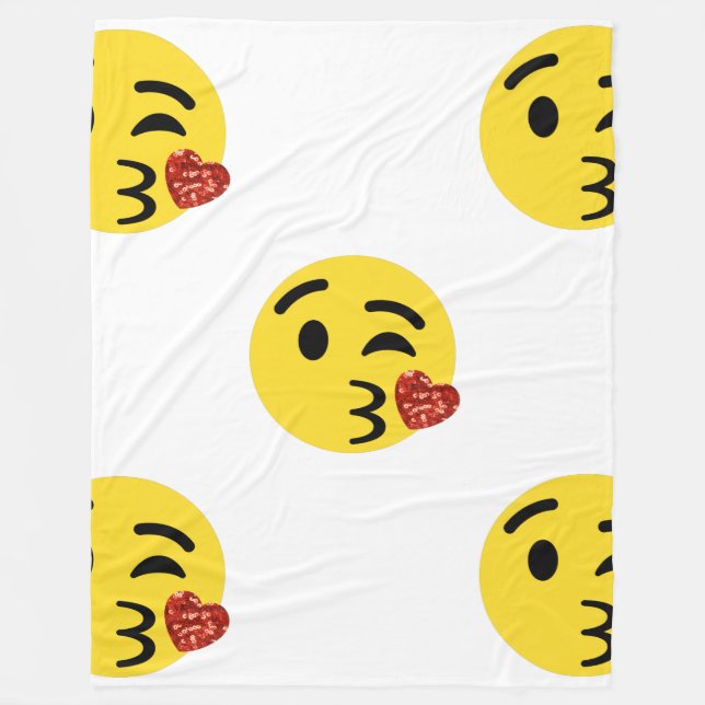 Glitzer küsst Emoji-Decke Fleecedecke (Vorderseite)