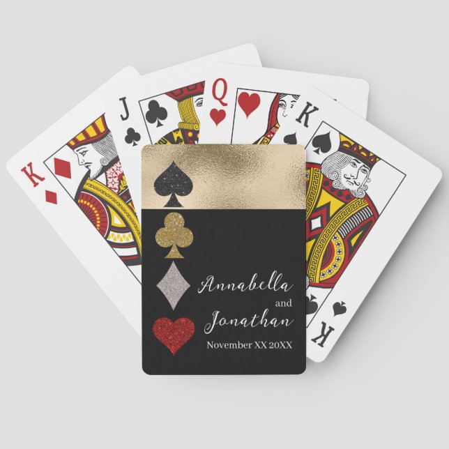 Glitzer Las Vegas Casino Hochzeit Spielkarten (Rückseite)